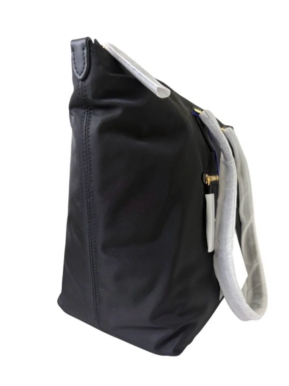 Burberry NWT Large, Black Nylon Zip-Front Tote Bag w check inside & dust cover